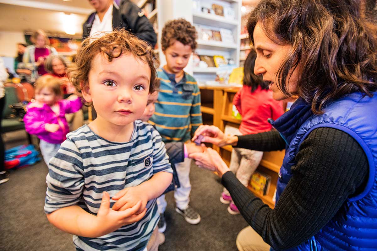 Young Boy Lining Up At Preschool