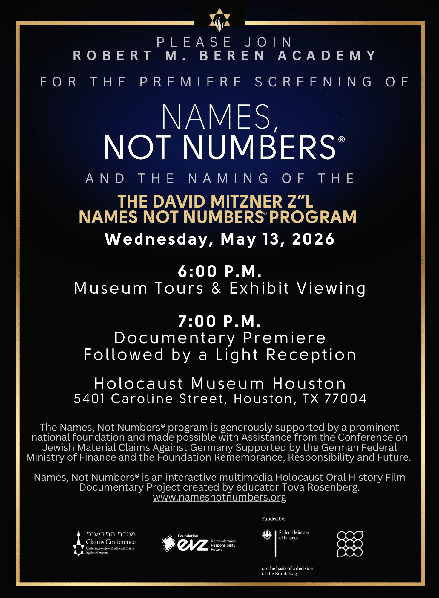 Names, Not Numbers® Premiere & Program Naming - Jewish Federation of ...